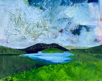 Schottland - Kernsary Loch, 2022, Acryl auf Malplatte, 24x30 cm.
