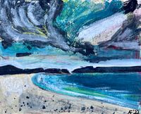 Schottland - Gairloch Beach , 2022, Acryl auf Malplatte, 24x30 cm.
